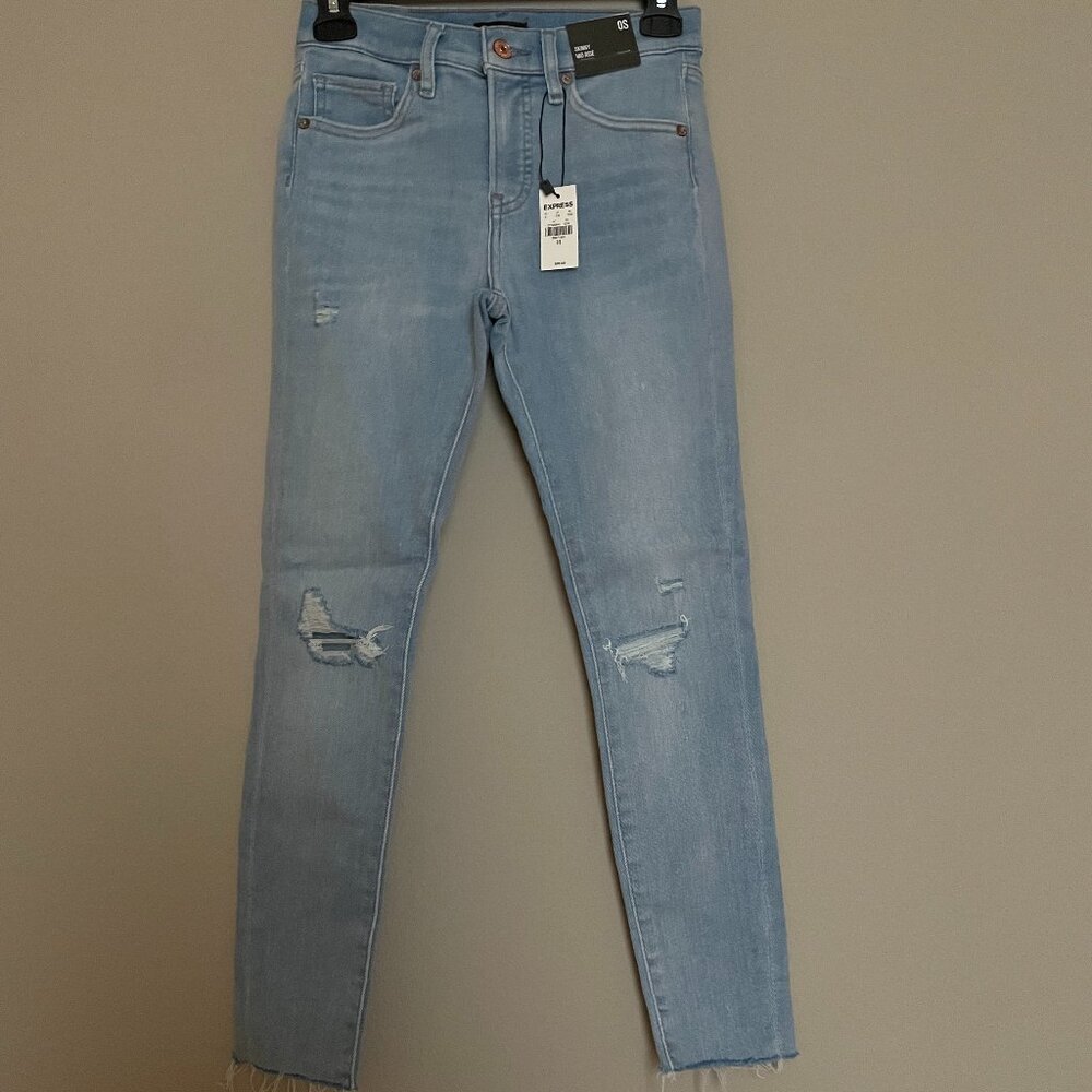 Express, 0S, Skinny Mid rise, Raw Hem, Jeans
